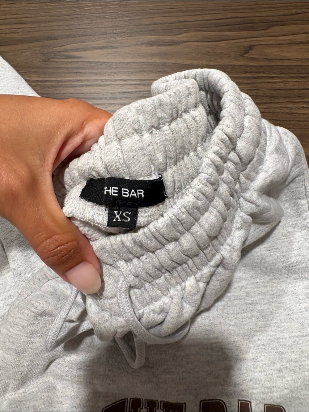 The Bar Light Gray Track Joggers with Brown Logo - Picture 2 of 2